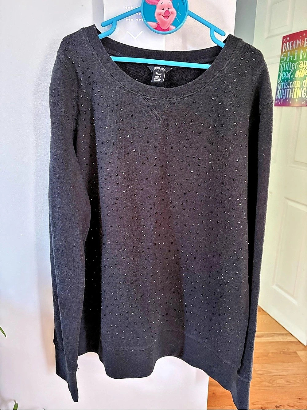 Buffalo - David Bitton Black Eyelet Long Sleeve Top